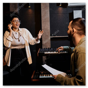 Repetitie met band in studio